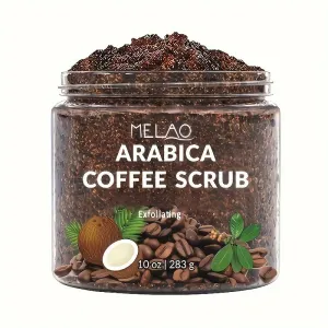 "MELAO Arabica Coffee Scrub – All-Natural Exfoliating Body Scrub with Dead Sea Salt for Skin Care & Moisturizing Benefits"