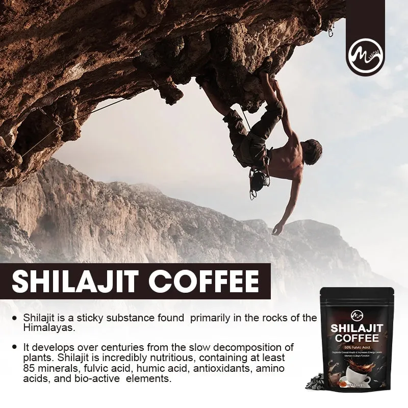 "Minch Pure Himalayan Shilajit Coffee – High Potency for Energy Boost, Immune Support, & Focus with 85  Trace Minerals for Optimal Health & Wellness"