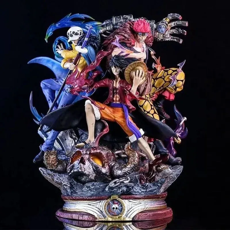 "One Piece Battle of Onigashima Supernova Figures – Straw Hat Luffy, Kid, and Law Action Models, Anime Character Scenes, Perfect Gift Toy Collection"