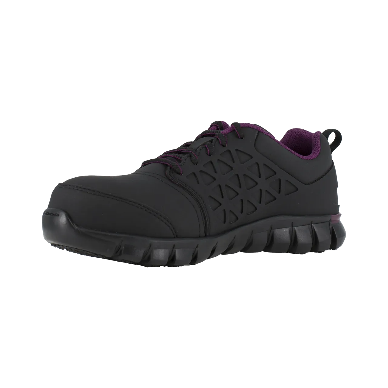 RB492 Women's Athletic Work Shoe - Black and Plum