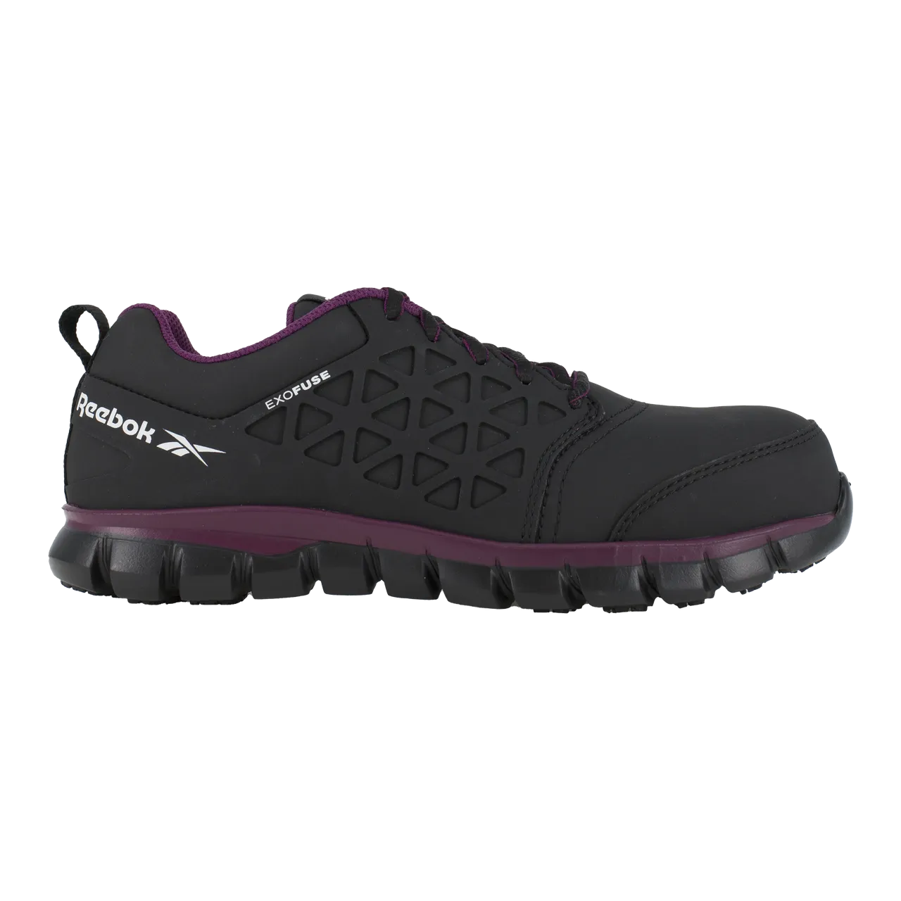 RB492 Women's Athletic Work Shoe - Black and Plum