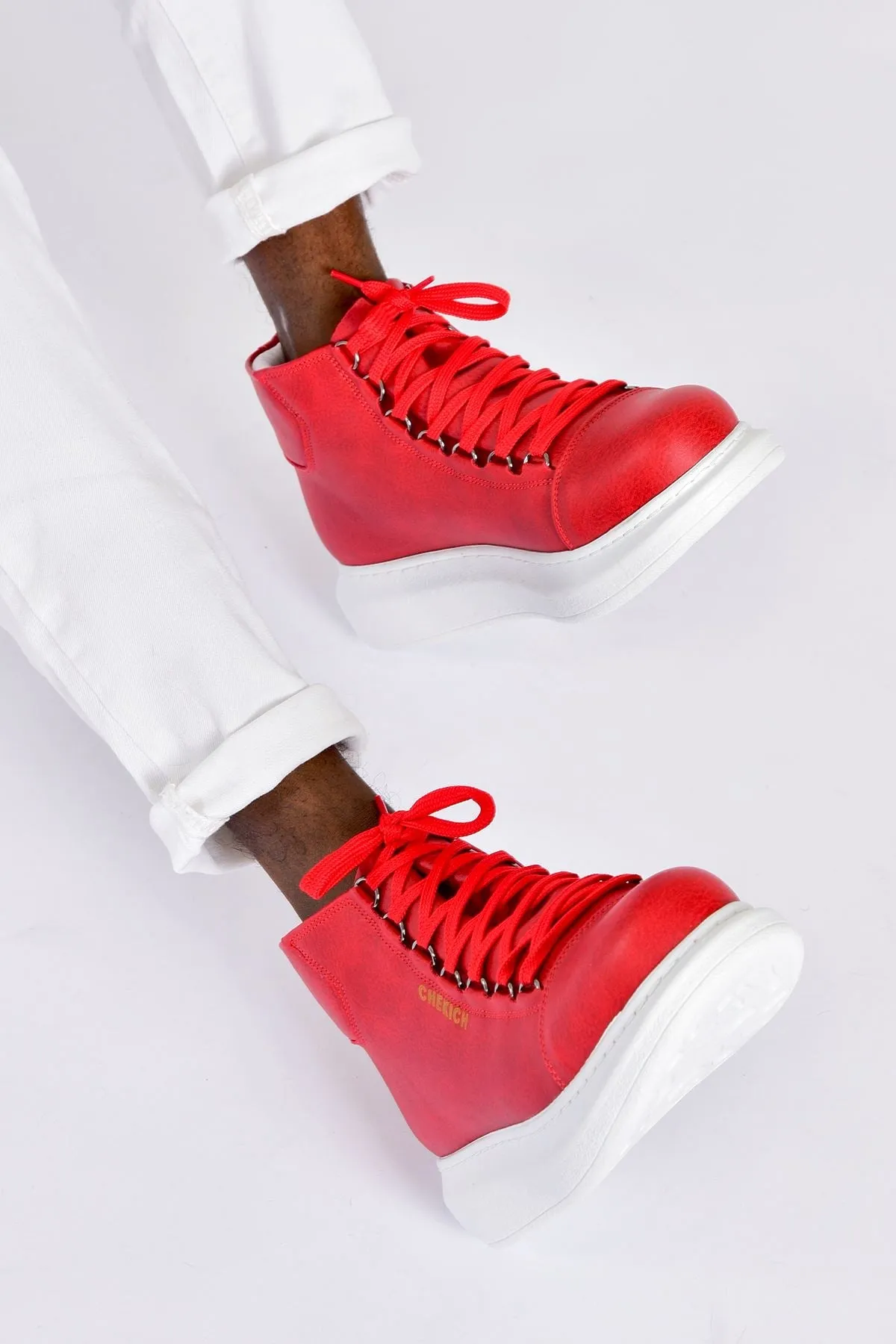 Red Mid Top Sneaker CH258