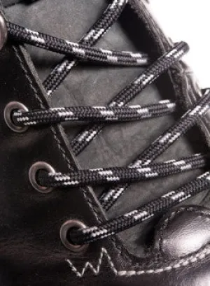 Round Black and Grey Bootlaces - 4mm wide