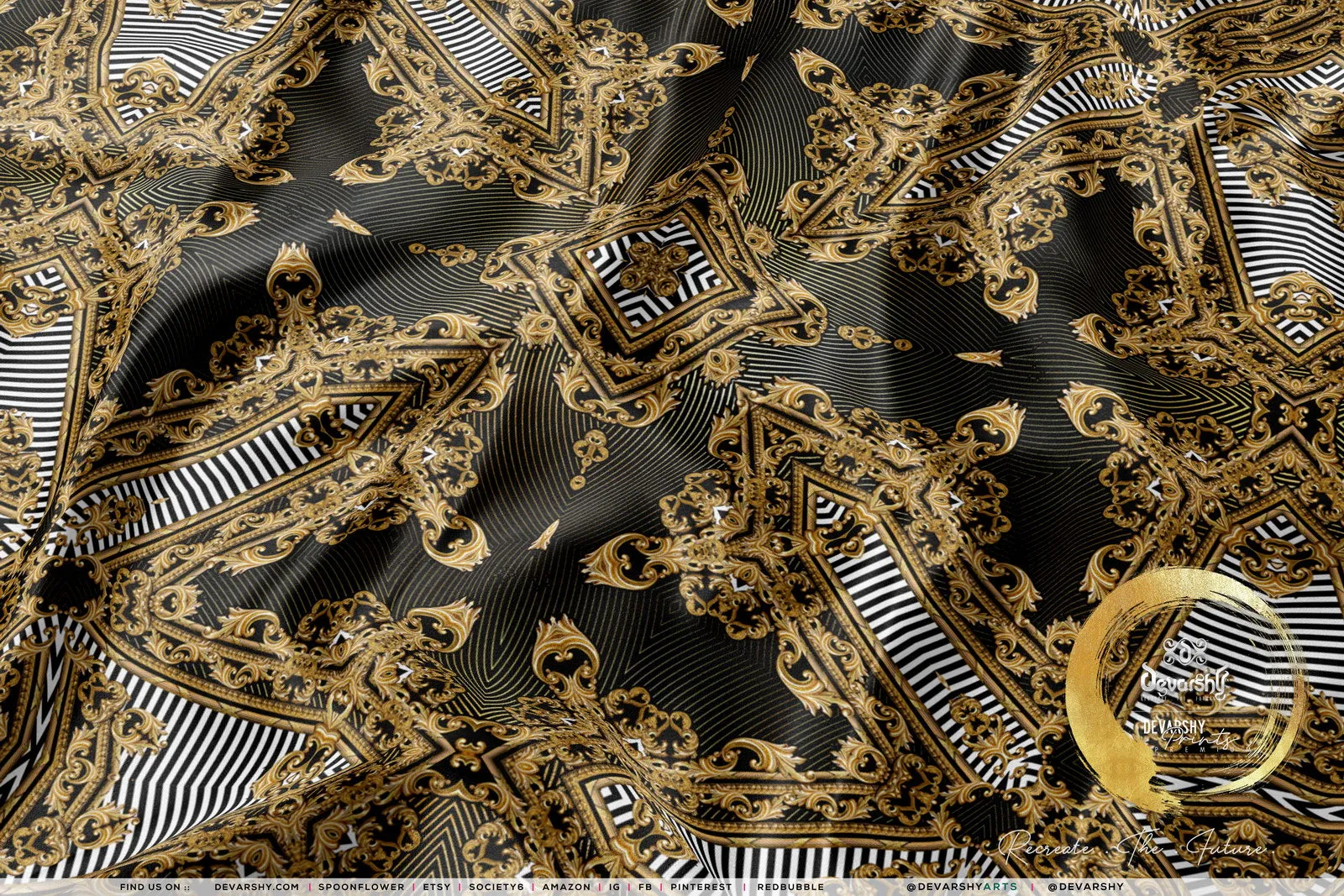 Russian Baroque Upholstery Fabric 3meters 4 Designs & 12 Furnishing Fabrics Decorative Gold Fabric By the Yard  | D20037