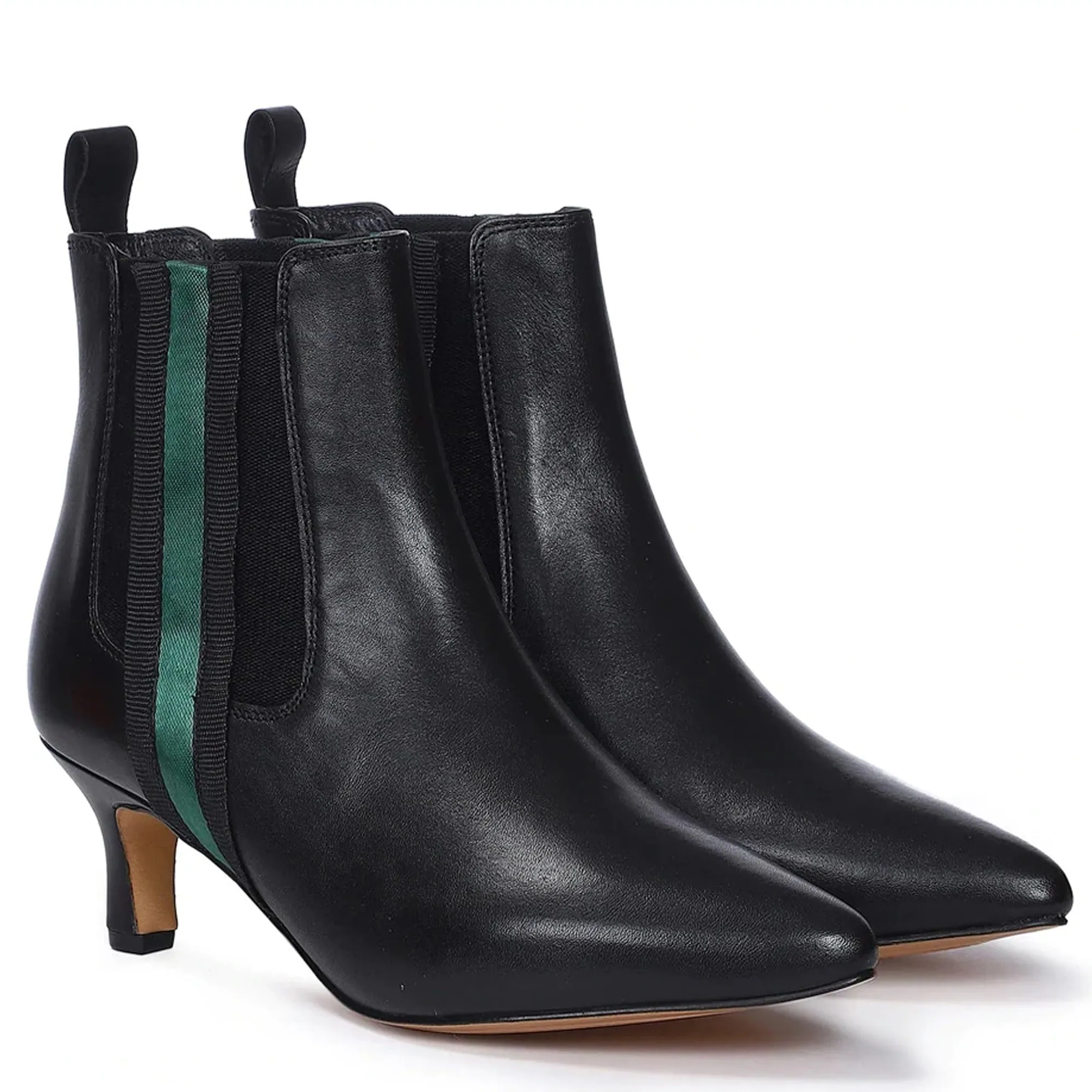 Saint Ashlyn Black Crust Leather Handcrafted Ankle Boots