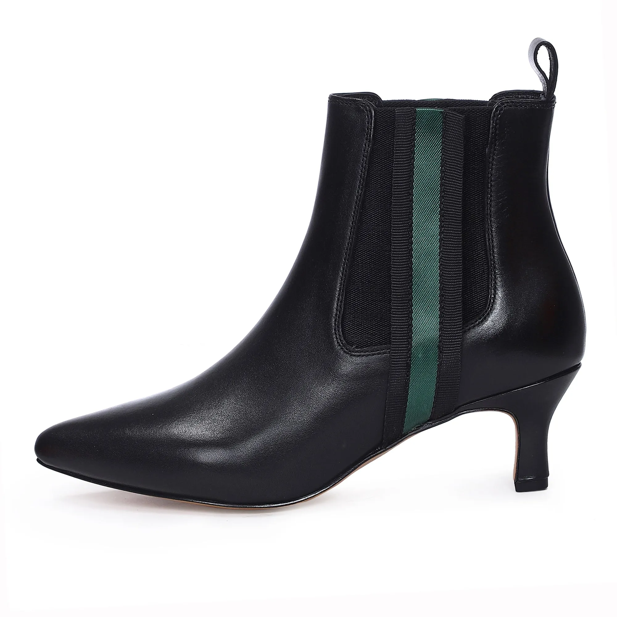 Saint Ashlyn Black Crust Leather Handcrafted Ankle Boots