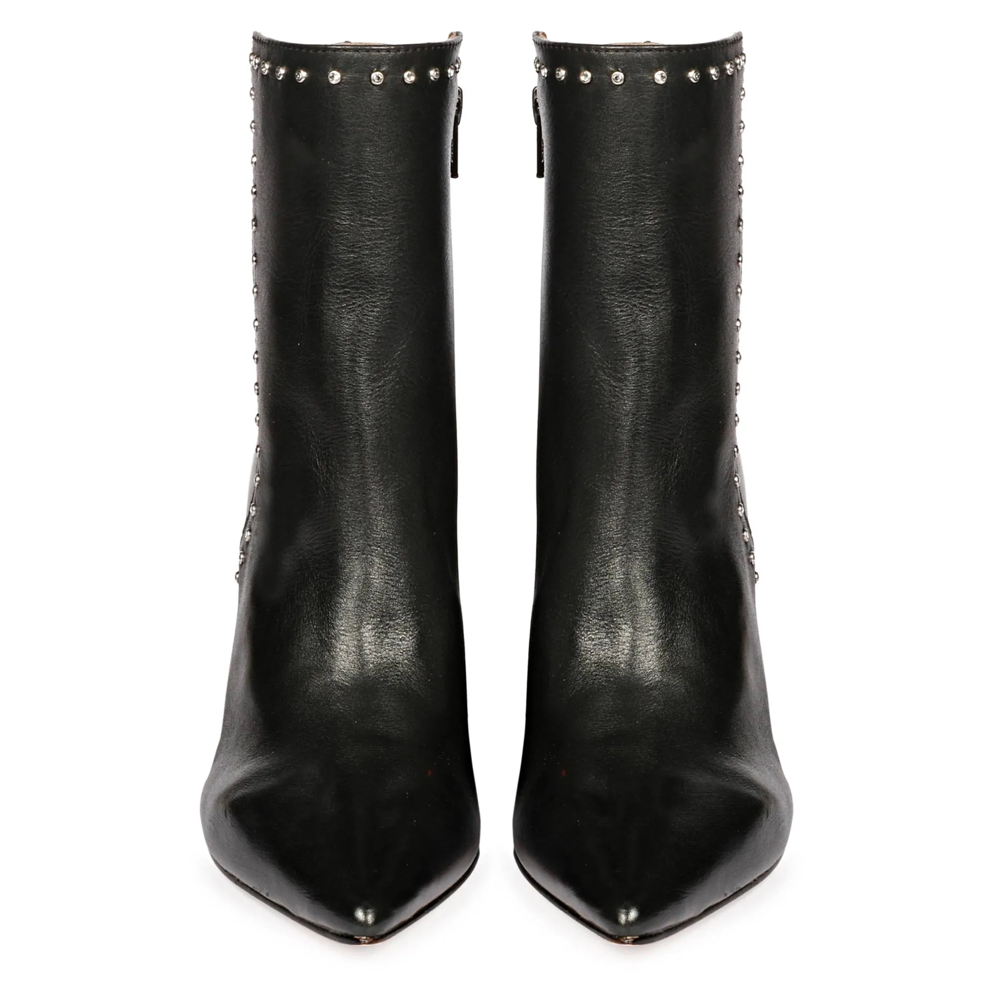 Saint Fia Black Leather Block Heel Boots