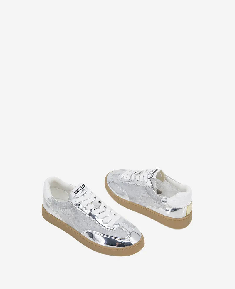 Sam Metallic Leather Mesh Sneaker