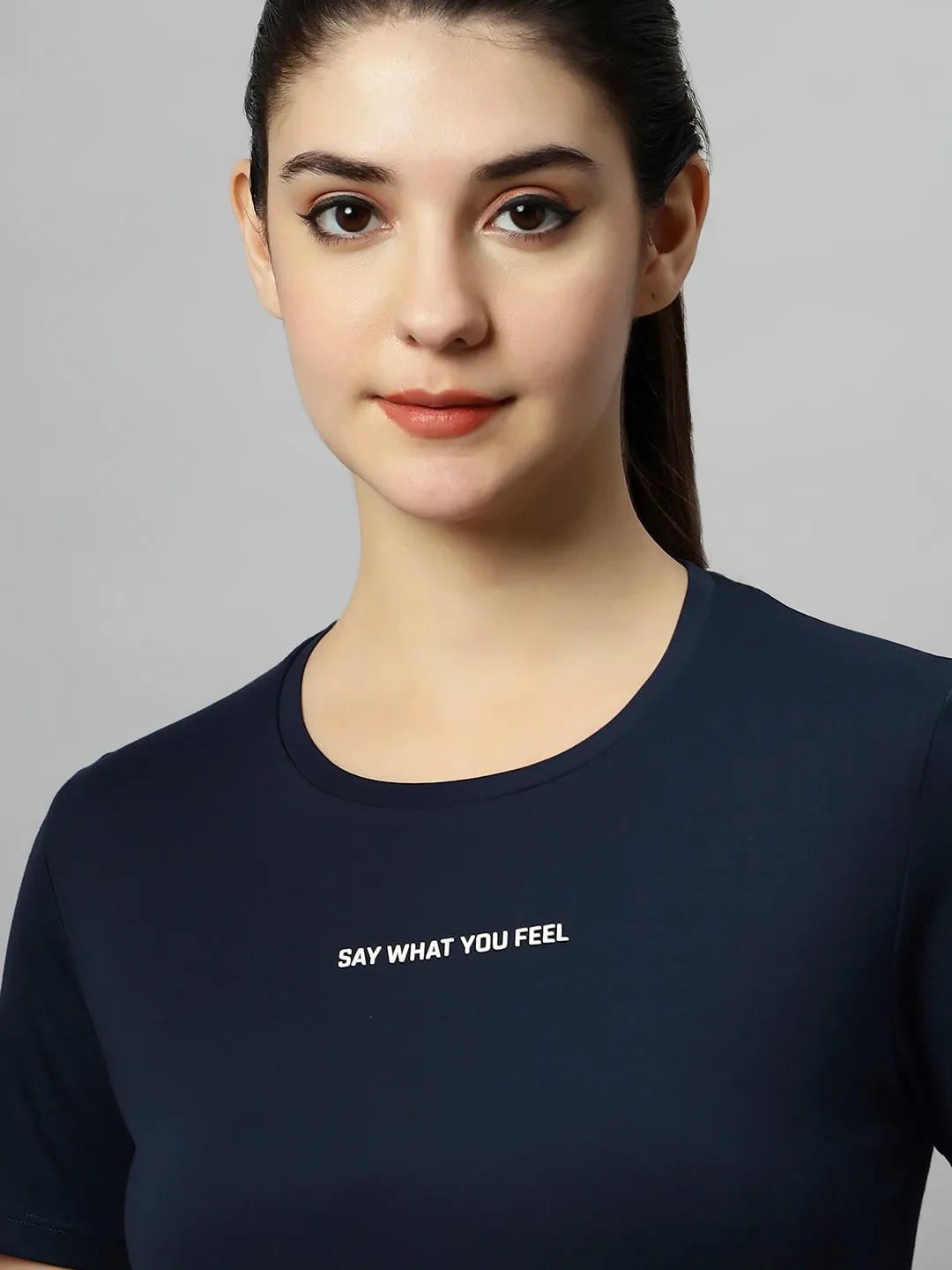 SAY WHAT YOU FEEL - FITNESS CROP T-SHIRT