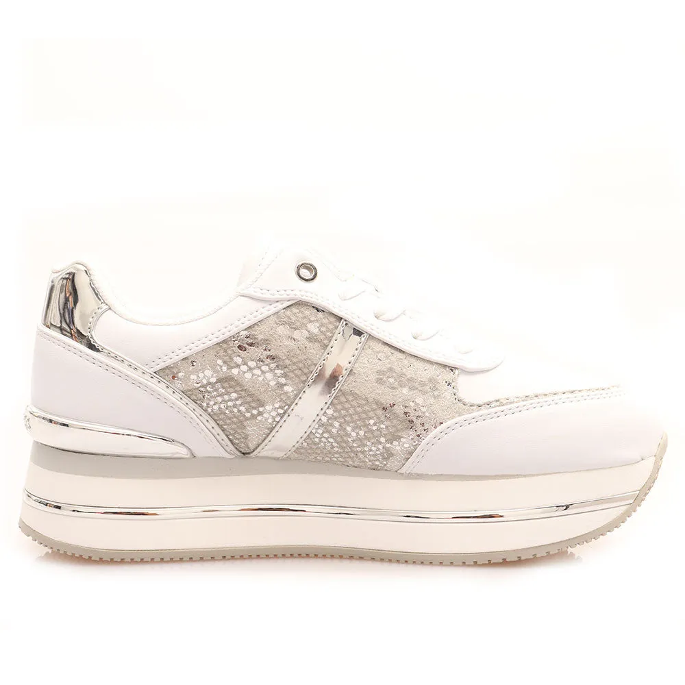 Scarpe Donna GUESS Sneakers Bianche Linea Dafnee Stampa Pitone