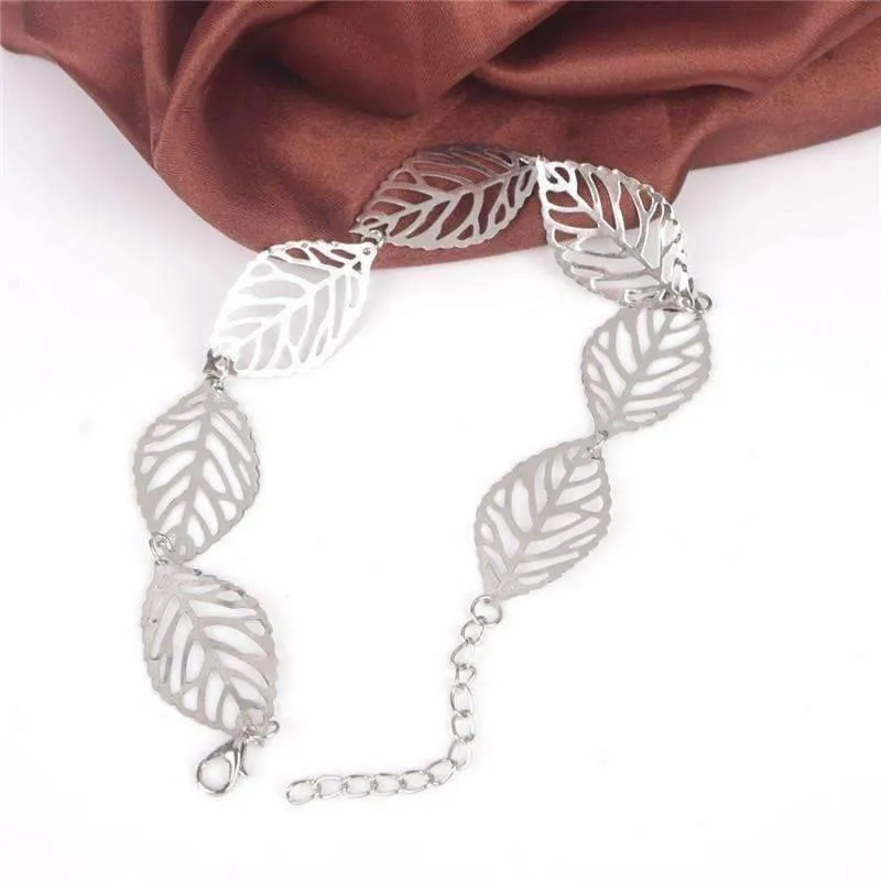 Seasons of Beauty Leaf Cut Out Ankle Bracelet