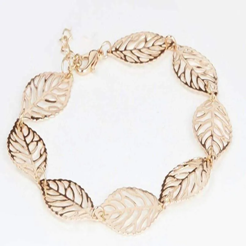 Seasons of Beauty Leaf Cut Out Ankle Bracelet