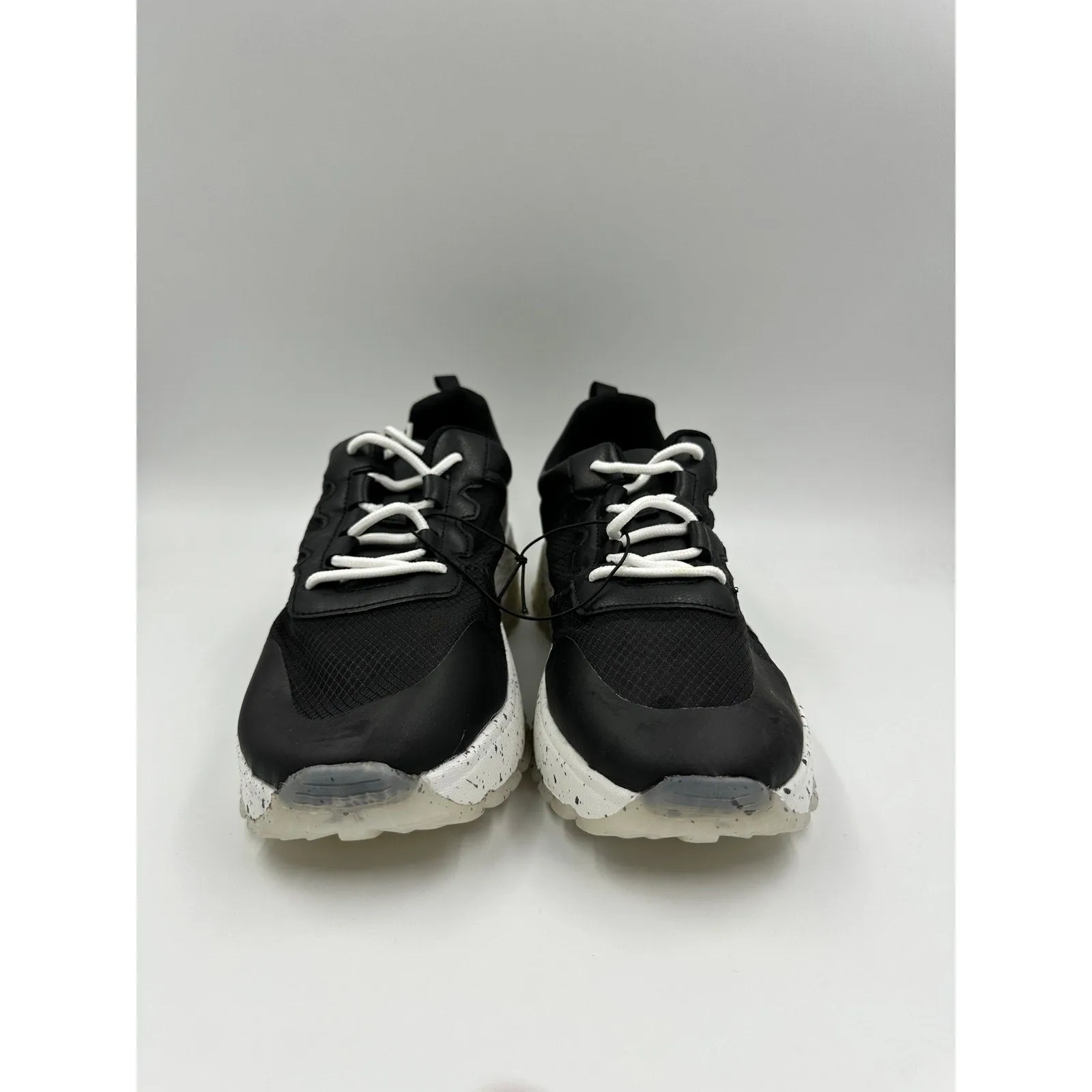 Size 11 Women's, Chunky Black Sneaker with Mesh Upper Sole and Rugged Tread