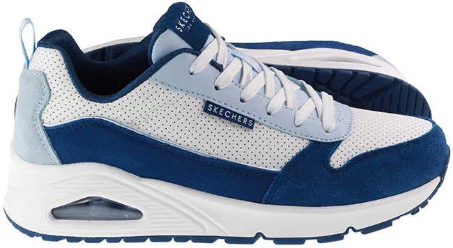 Skechers Trainers Womens Uno Two Much Fun White Blue