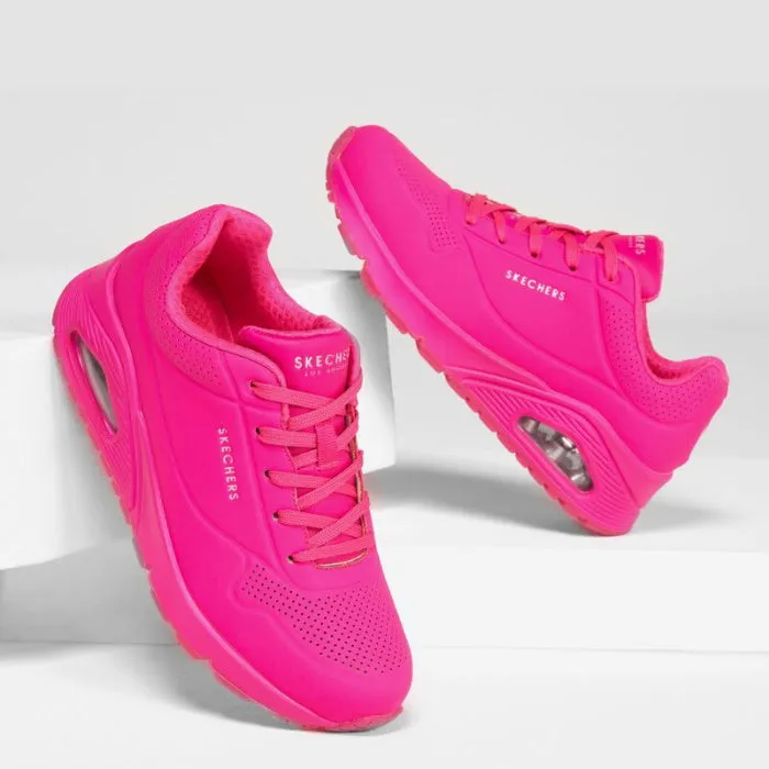 Skechers Uno Night Shades Womens Trainer- Hot Pink