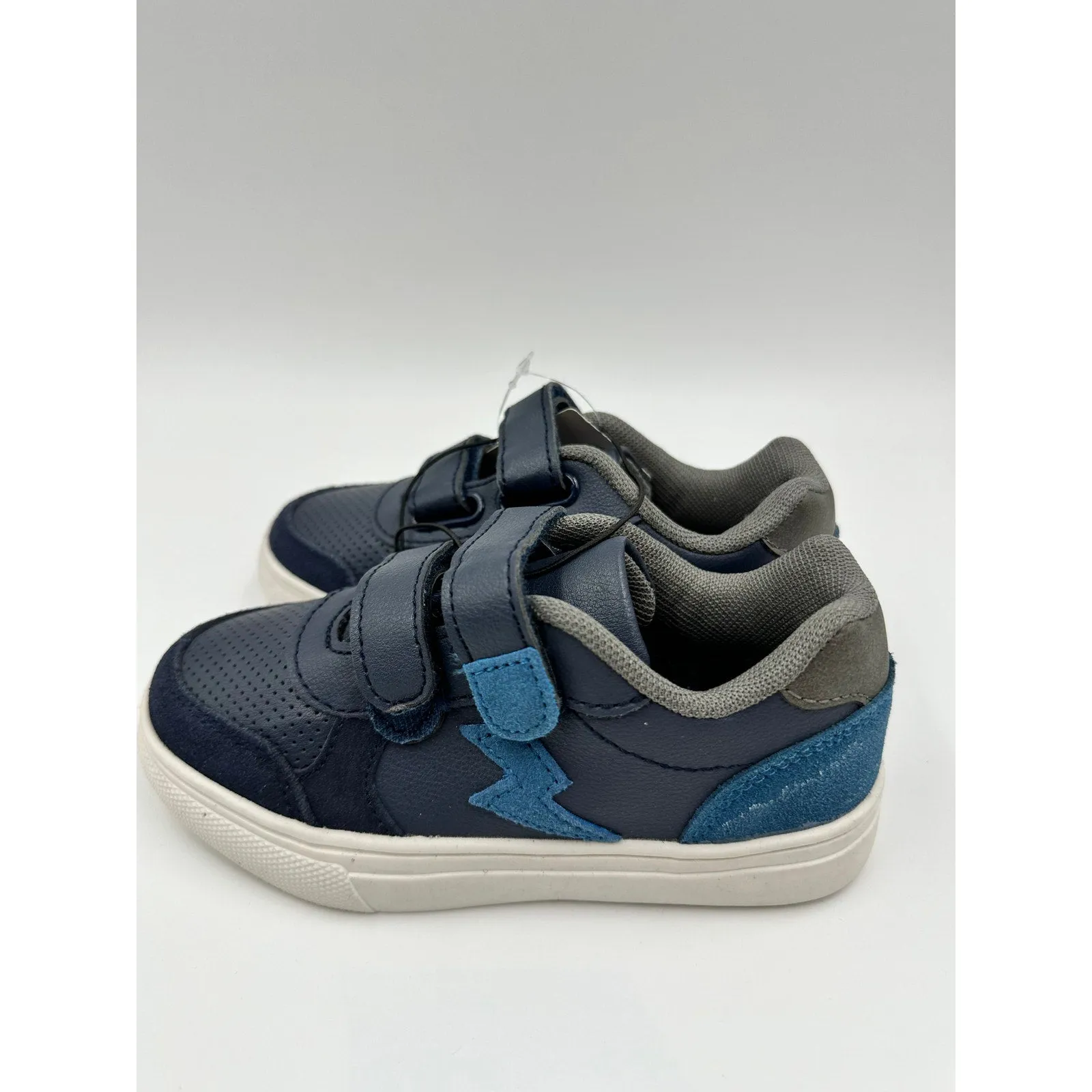 Small Kid 11, Blue Fashion Sneaker, w/ Straps, Blue Leather and Suede Detail