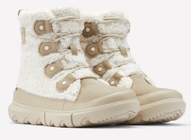 Sorel Explorer ll Joan Cozy Ancient Fossil Off-White Boots