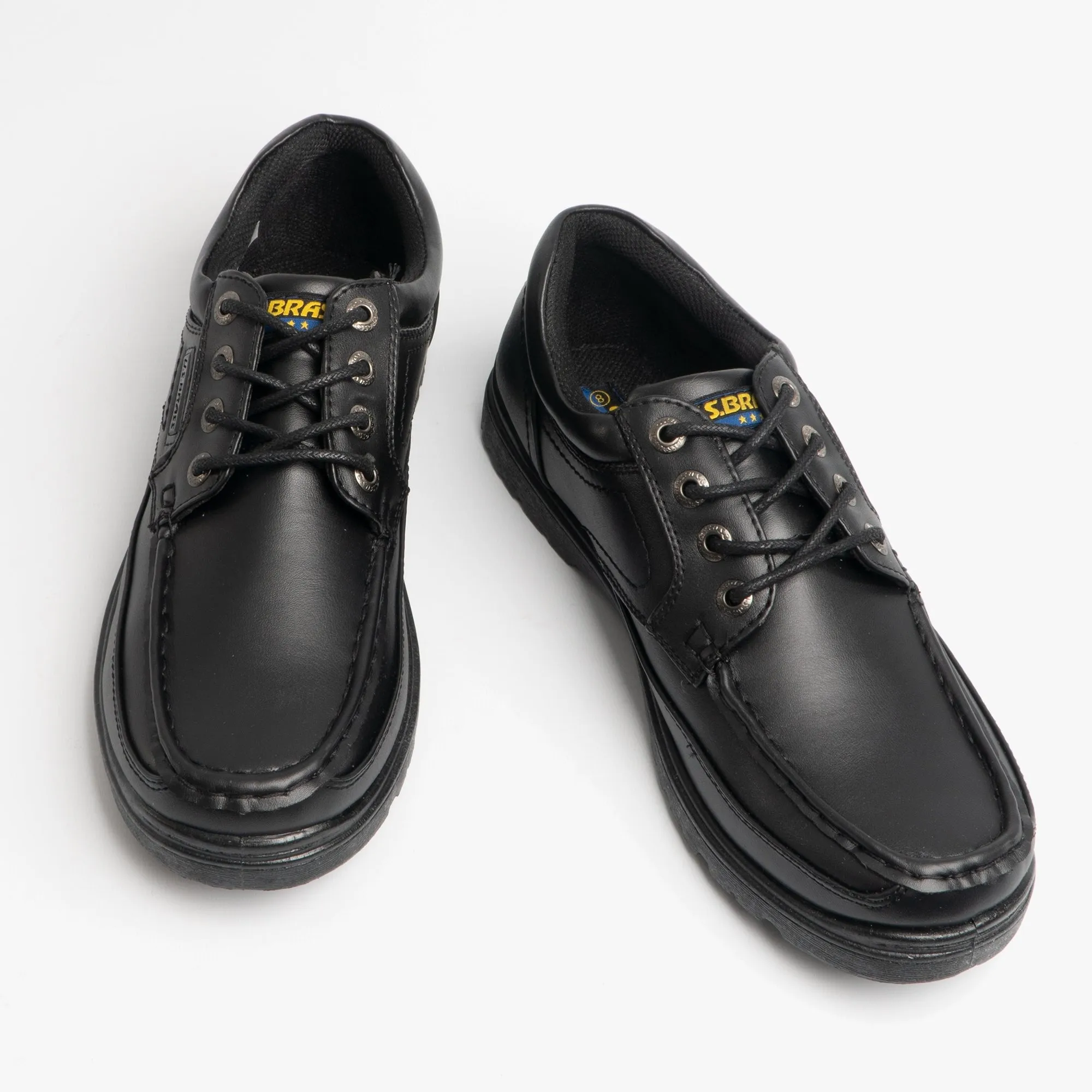 STUBBY Teen Boys Lace-Up School Shoes Black