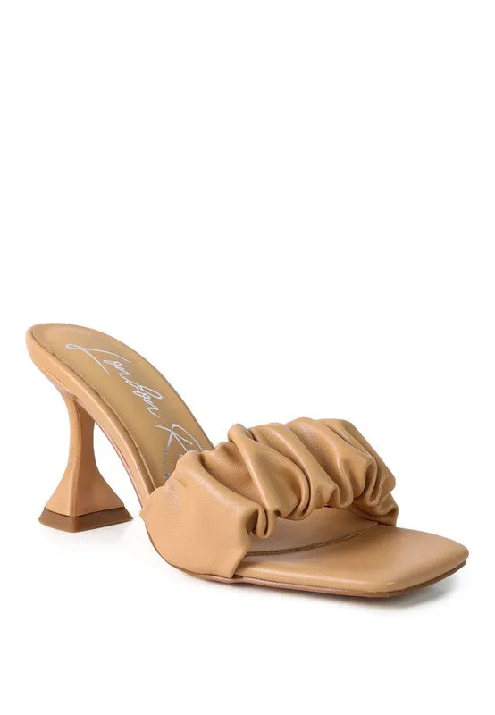 TEEK - REBEL SPOOL HEELED RUCHED SANDALS