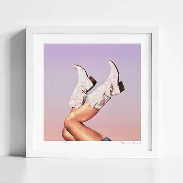 'These Boots - Glitter Miami Vibes' Art Print by Vertigo Artography