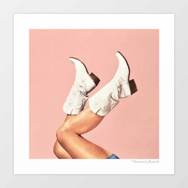 'These Boots - Peach' Art Print by Vertigo Artography