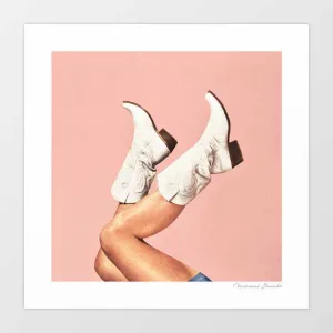 'These Boots - Peach' Art Print by Vertigo Artography