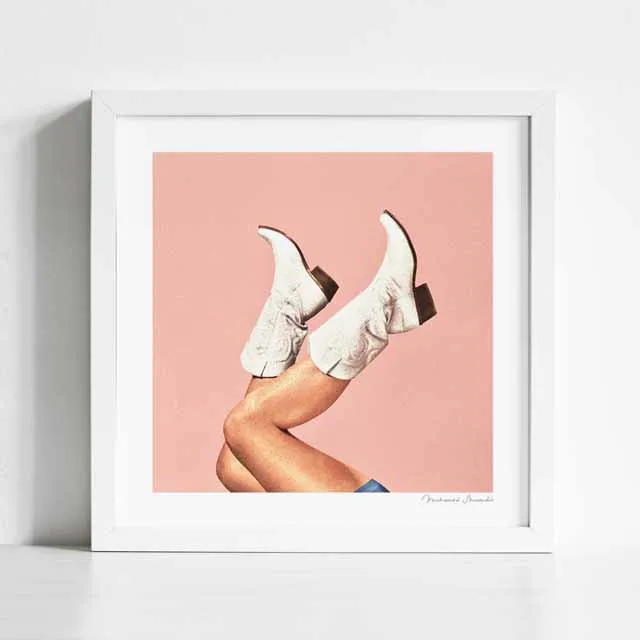 'These Boots - Peach' Art Print by Vertigo Artography