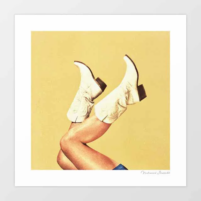 'These Boots - Yellow' Art Print by Vertigo Artography