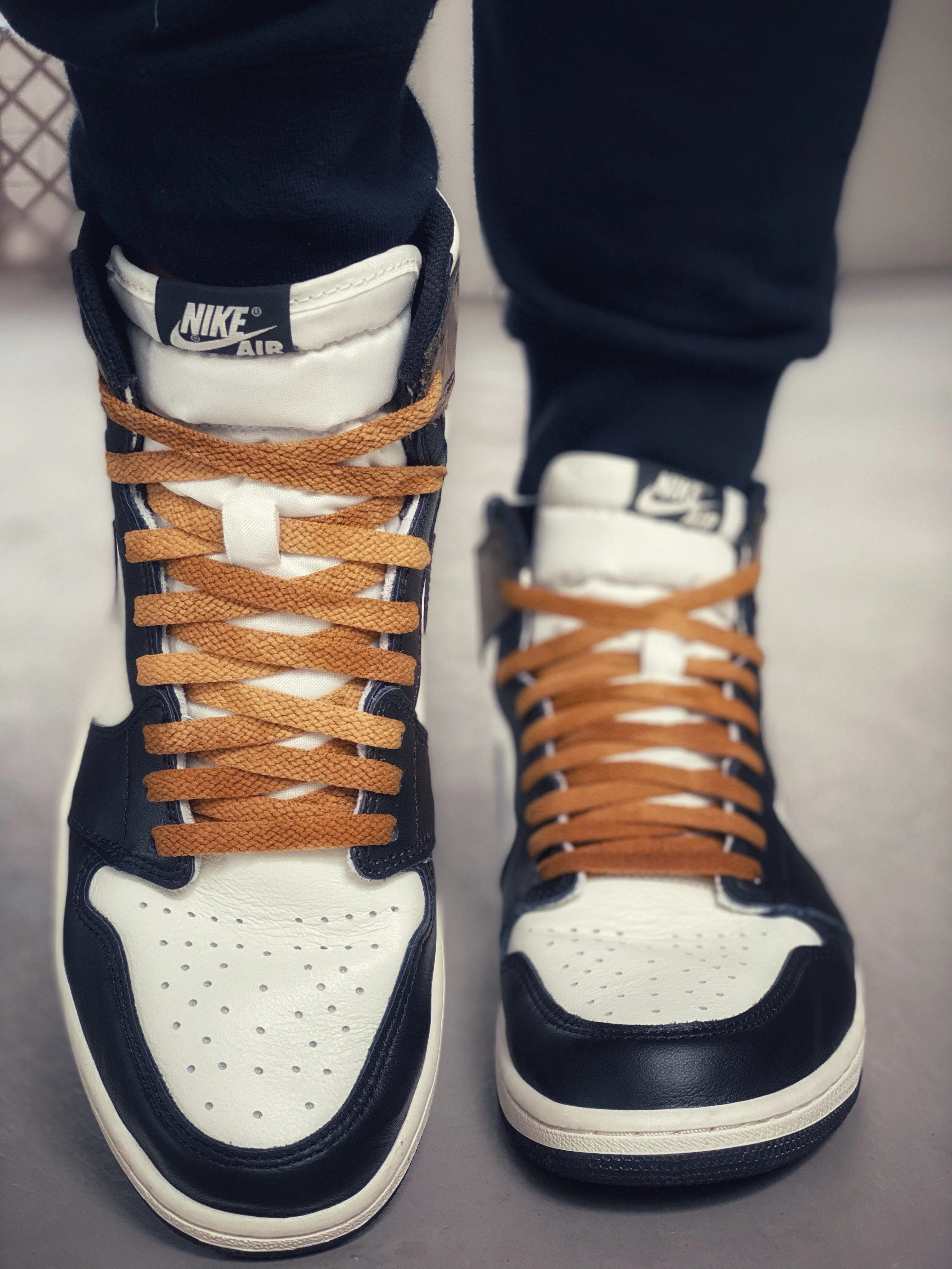 Tie Dye Flat Laces - Vintage Faded Mocha for Air Jordan 1