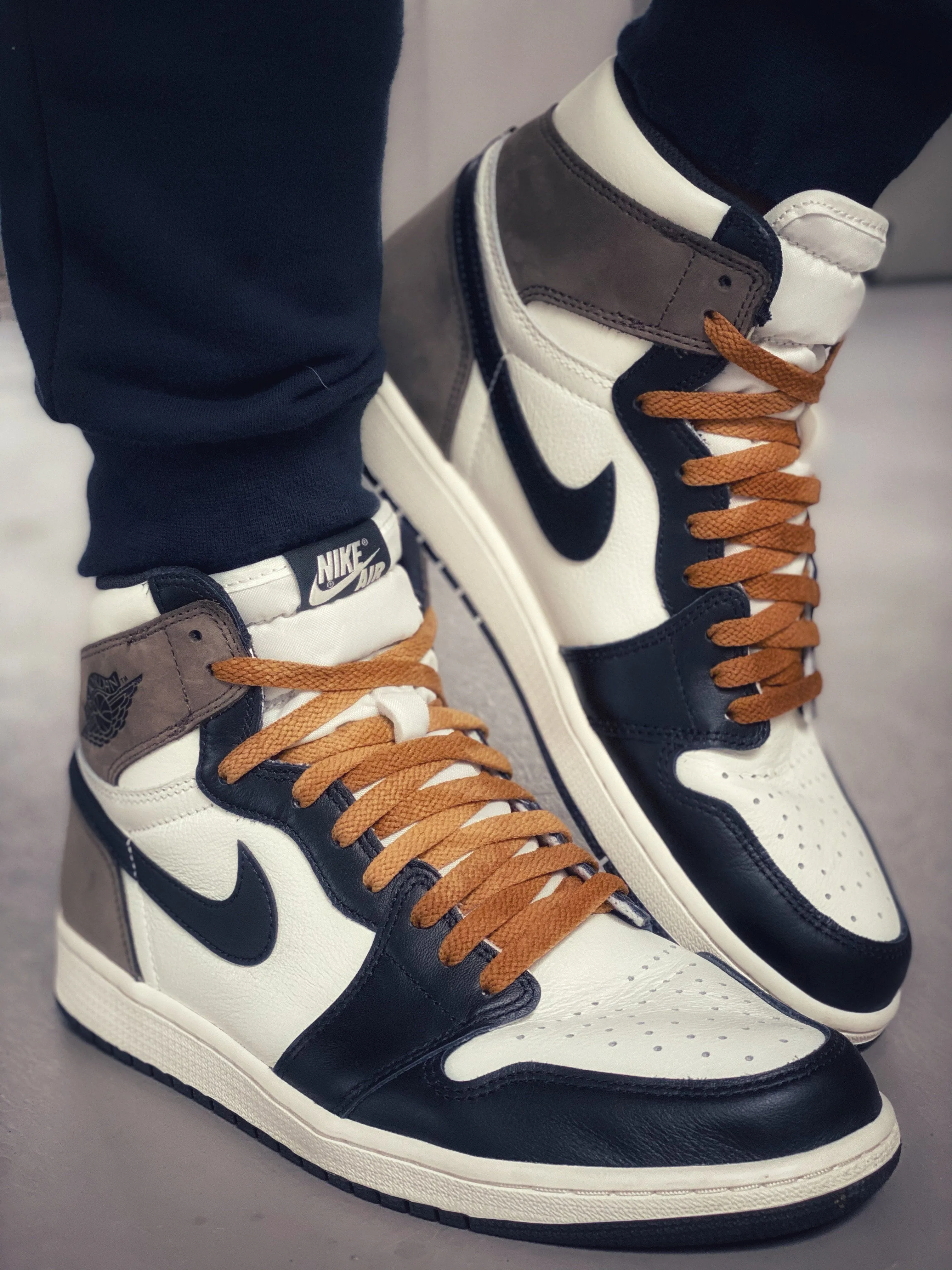 Tie Dye Flat Laces - Vintage Faded Mocha for Air Jordan 1