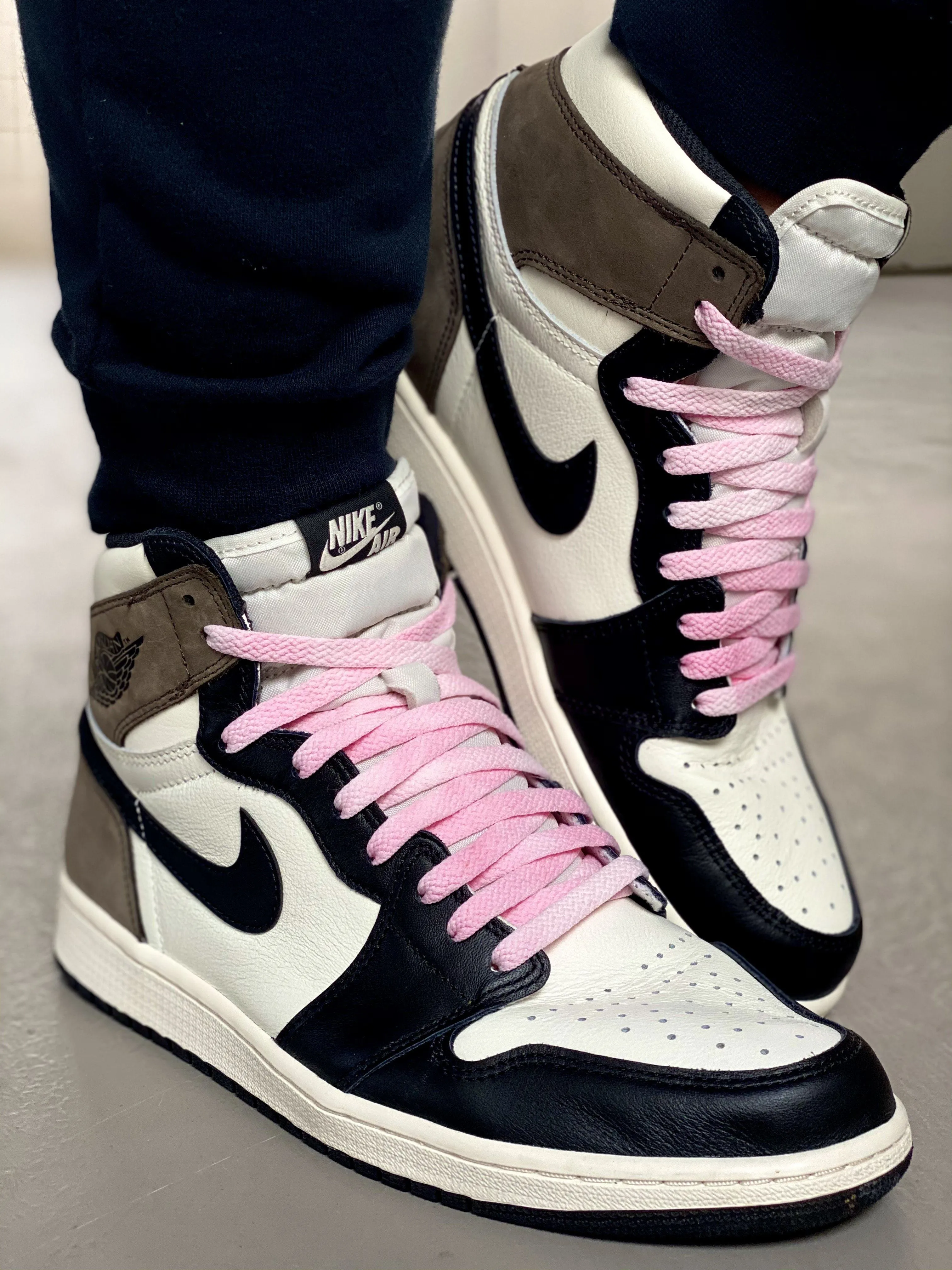 Tie Dye Flat Laces - Vintage Faded Pink for Air Jordan 1