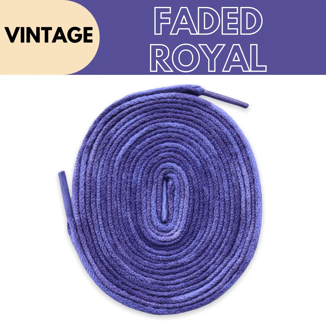 Tie Dye Flat Laces - Vintage Faded Royal Blue 85 for Air Jordan 1