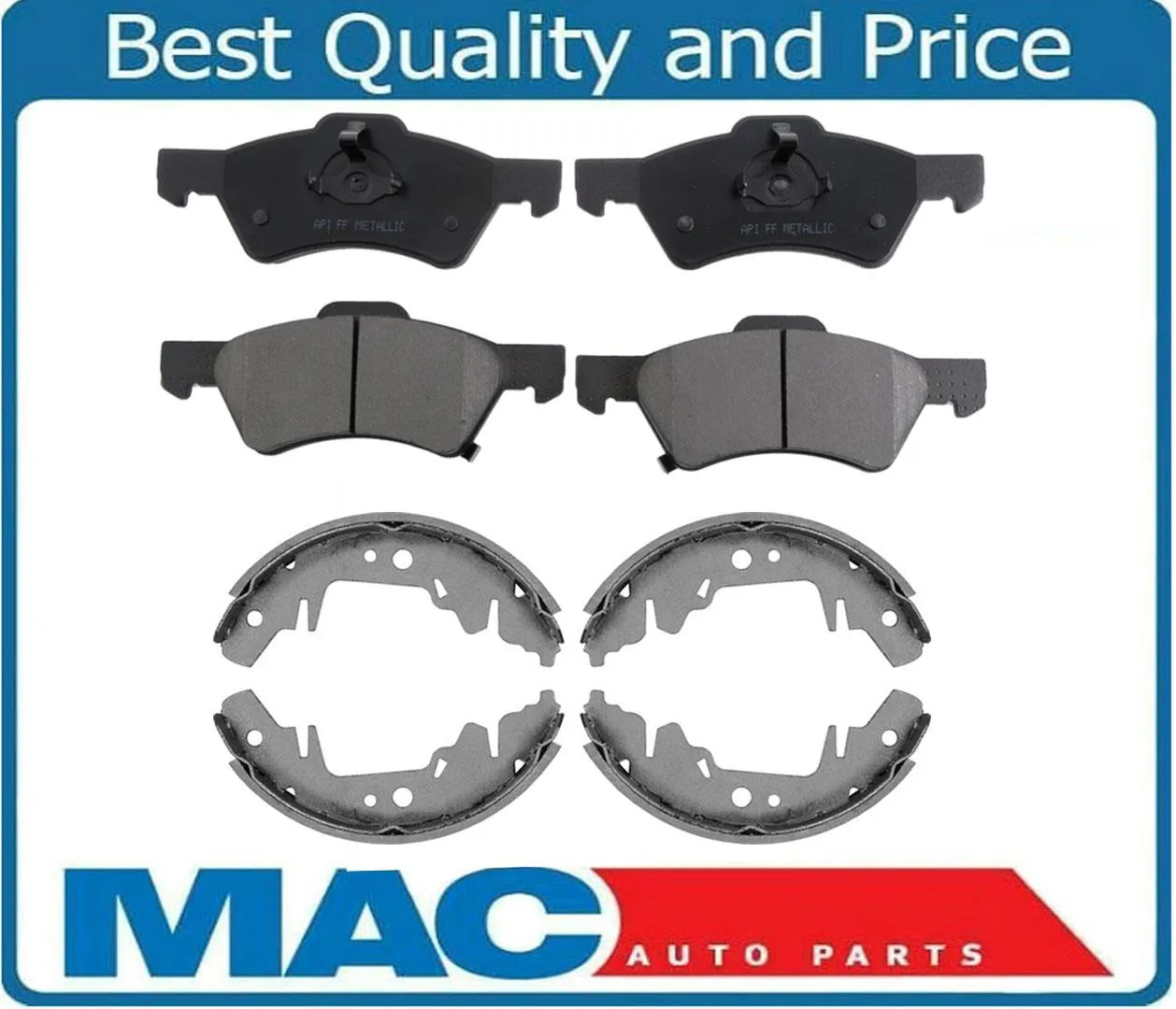 Town & Country 01-05 Caravan 01-07 Front Ceramic Pads & Rear Organic Brake Shoes