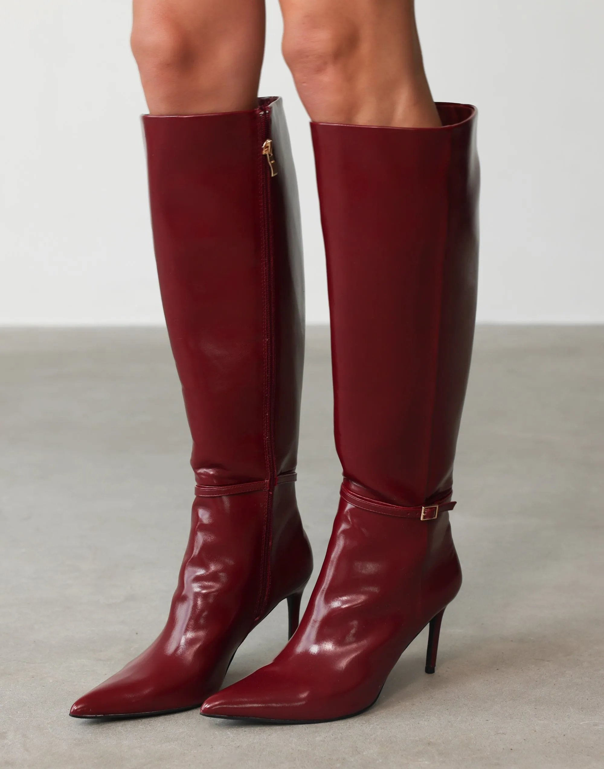 Violetta Knee High Boots (Cherry Texture) - By Billini