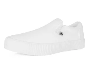 White Twill Slip-On Creeper Sneaker