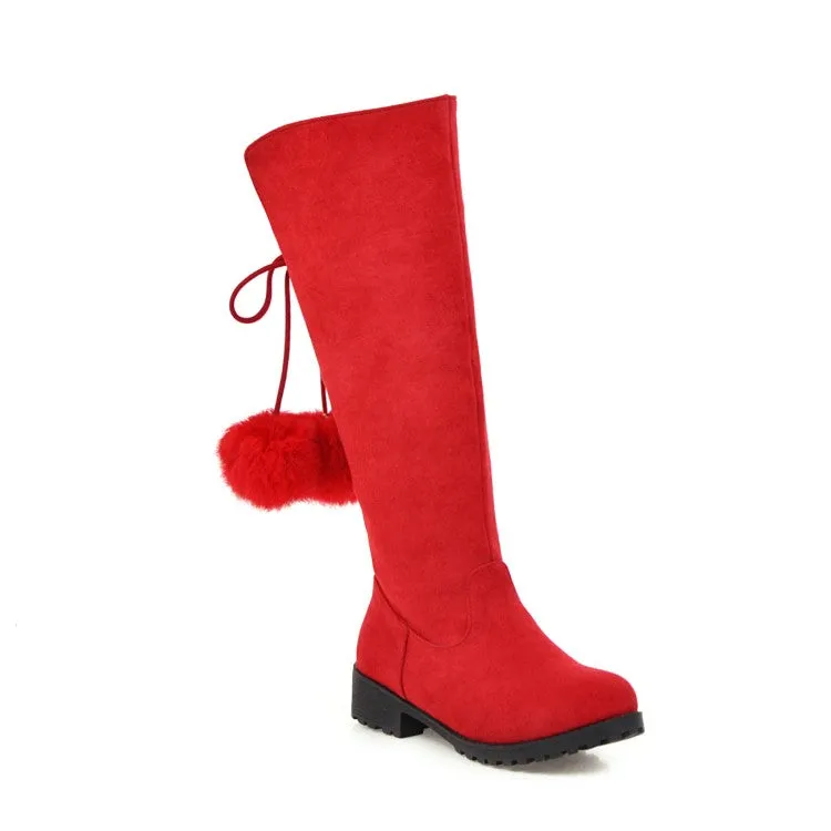 Womens' Ball Low Heels Knee High Boots