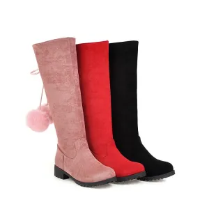 Womens' Ball Low Heels Knee High Boots