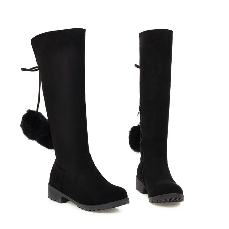 Womens' Ball Low Heels Knee High Boots