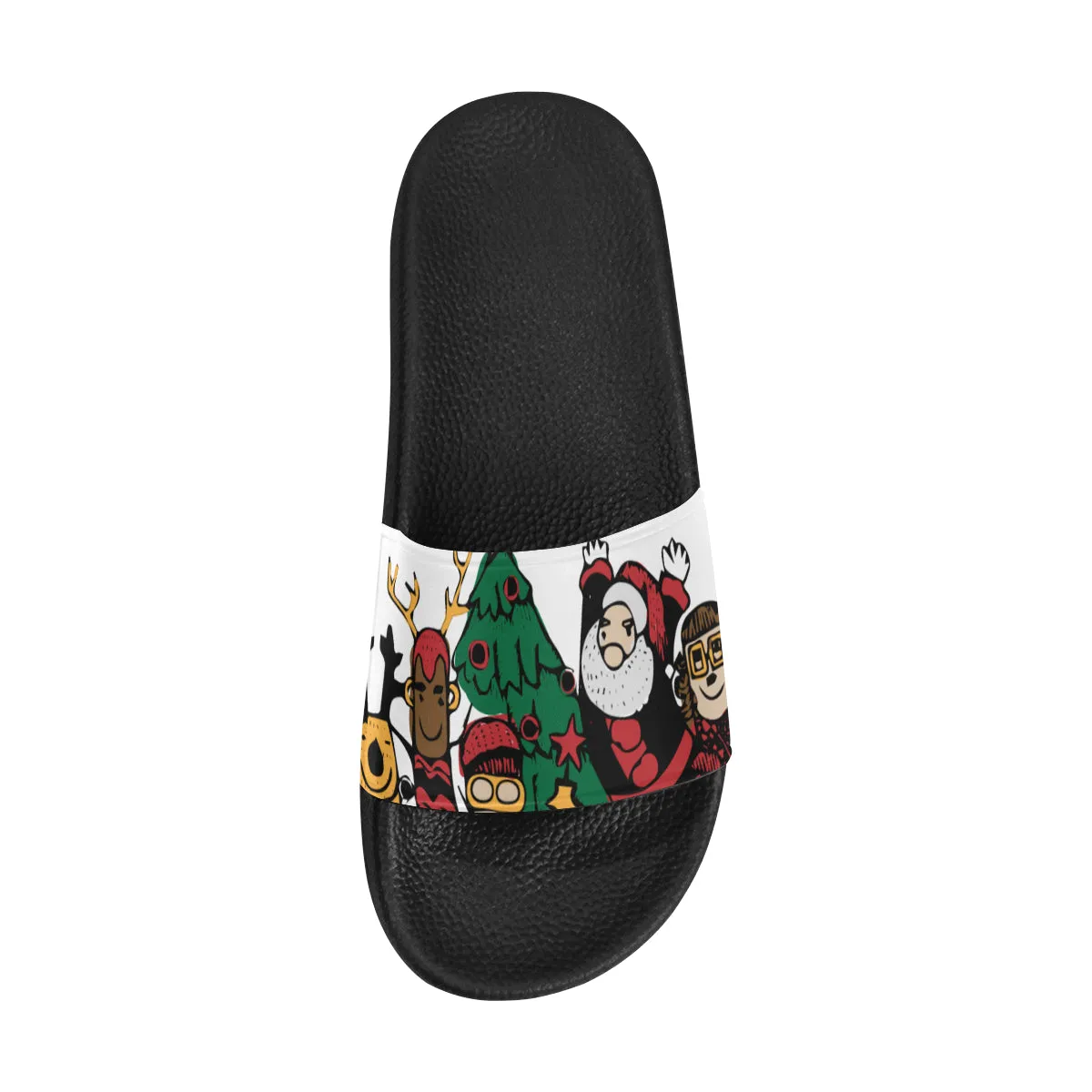 Women's Christmas Doodle Print Sliders Sandal