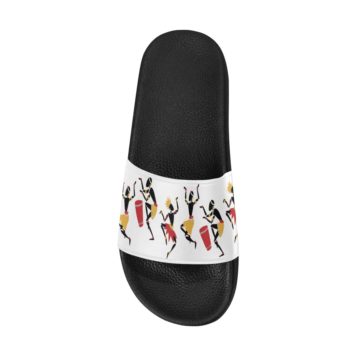 Women's Dancing Silhouette Tribal Print Sliders Sandal