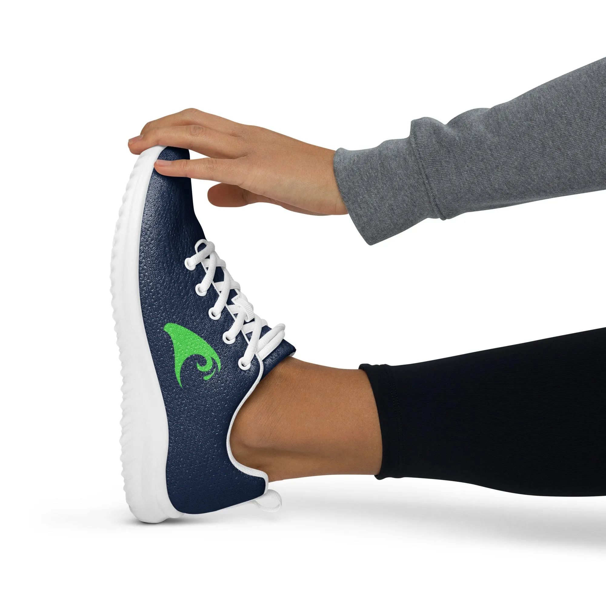 Women’s Navy Blue Athleisure Shoes with Lime Green Extremely Stoked Epic Wave Logo