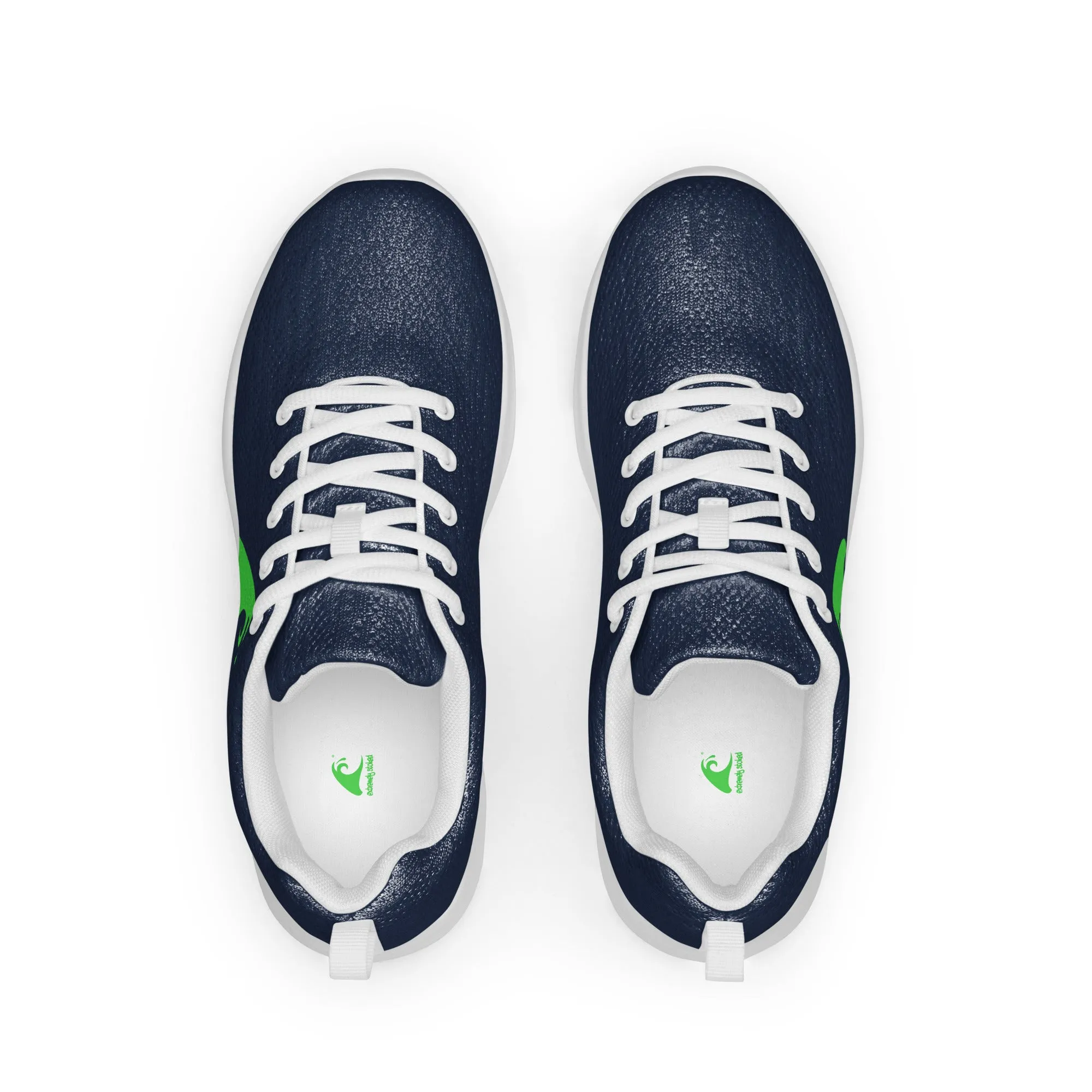 Women’s Navy Blue Athleisure Shoes with Lime Green Extremely Stoked Epic Wave Logo