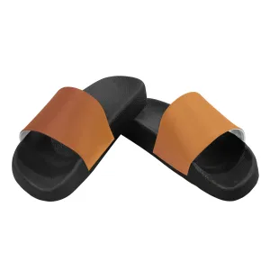 Women's Orange Gradient Print Sliders Sandals