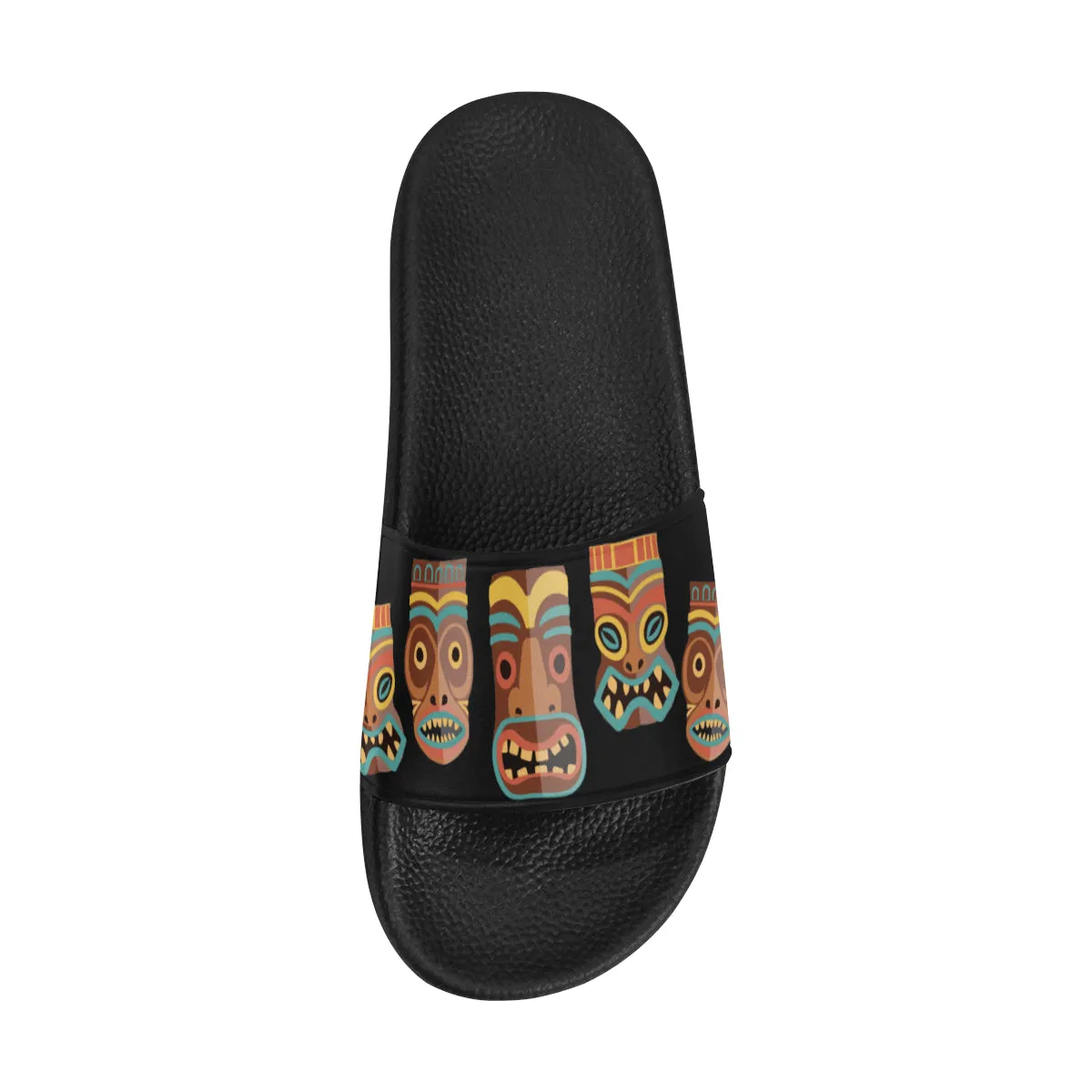 Women's Tribal Face Mask Print Sliders Sandal